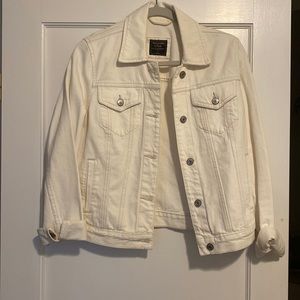 Abercrombie and Fitch white denim jacket